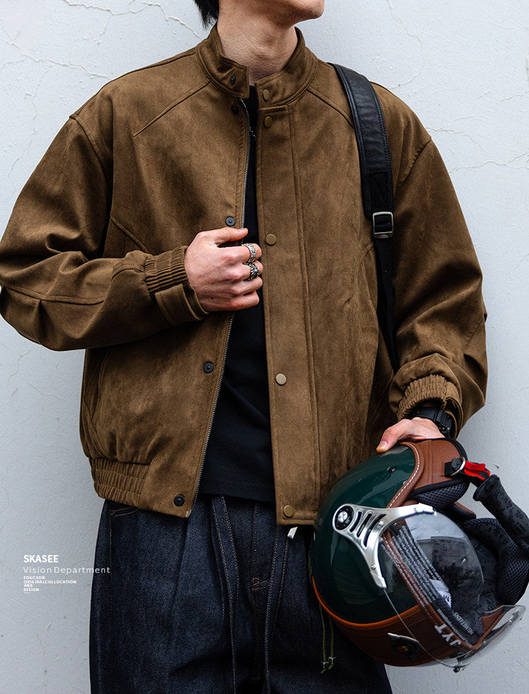 Suede Harrington Jacket – American Vintage Oversized Unisex – Japanese vintage | fall outfits 2026 | fall winter outfits | classy winter outfits | lazy comfy outfits | japanese streetwear | vintage workwear | yamalin clothes | Yamalinclothes