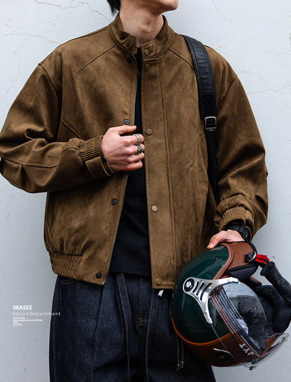 Suede Harrington Jacket – American Vintage Oversized Unisex – Japanese vintage | fall outfits 2026 | fall winter outfits | classy winter outfits | lazy comfy outfits | japanese streetwear | vintage workwear | yamalin clothes | Yamalinclothes