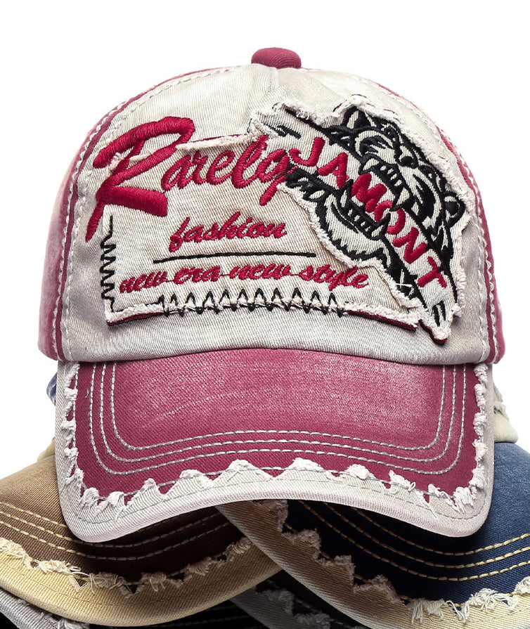 Embroidered Baseball Cap – Distressed Color Block | Yamalinclothes