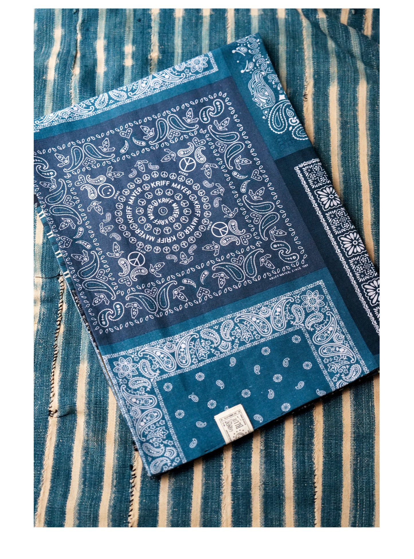 Japanese Paisley Patchwork Scarf – Cotton Linen Double-Layer Wrap