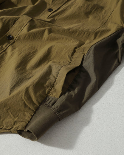 Japanese Patchwork Workwear Shirt – Heavyweight Loose Wide-Fit Long-Sleeve