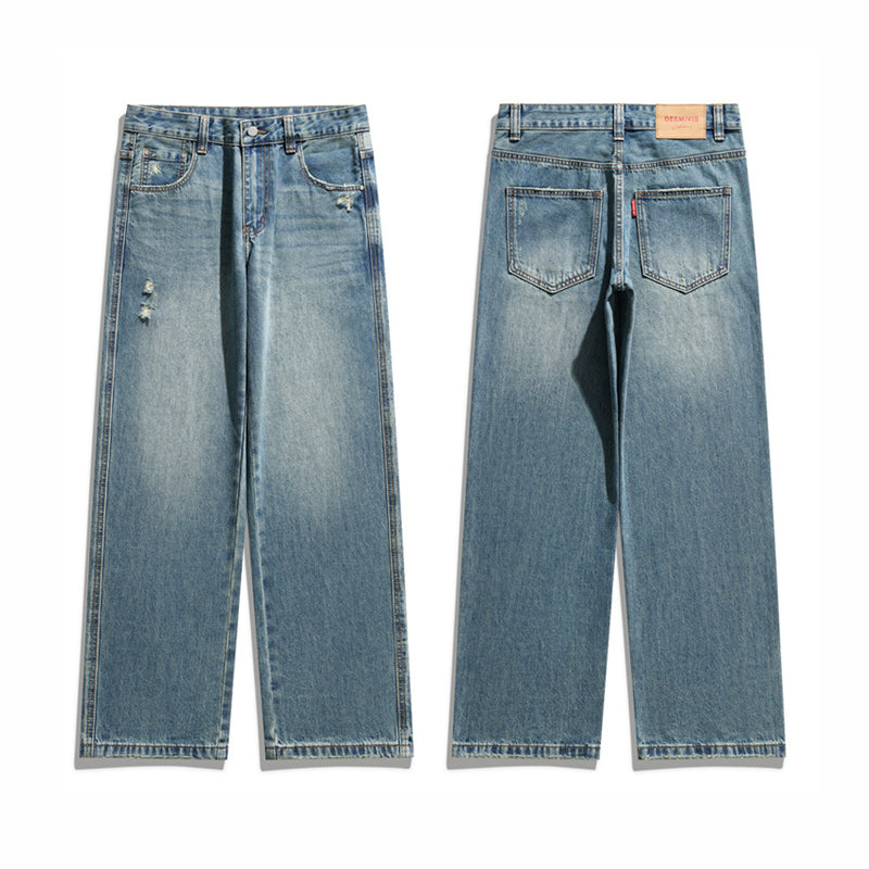 Washed Blue Jeans – Relaxed Straight Leg | Yamalinclothes