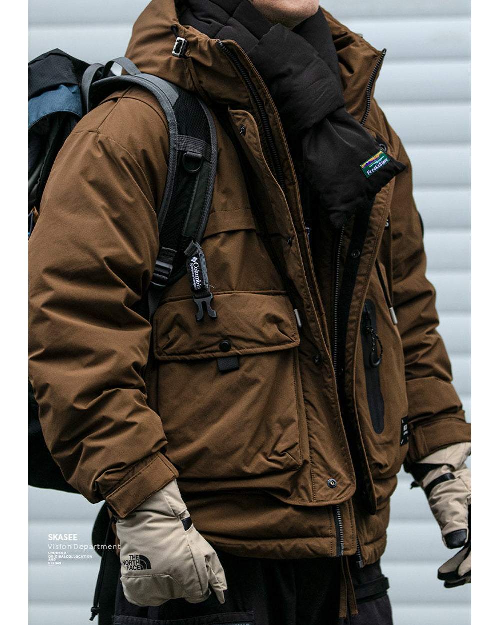 90 White Duck Down Hooded Puffer Jacket – Loose Multi-Pocket Outdoor Winter Coat – Japanese vintage | yamalin clothes | Yamalinclothes
