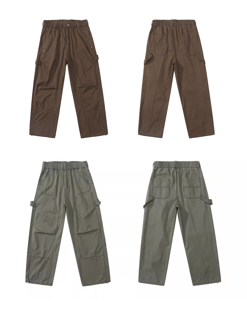 American Vintage Wide-Leg Cargo Pants – Loose Unisex Casual Spring Summer