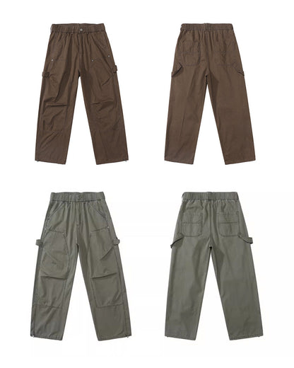 American Vintage Wide-Leg Cargo Pants – Loose Unisex Casual Spring Summer