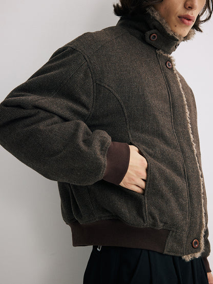 Coke Life Carpem Unisex Winter Cotton Jacket - Japanese Casual Retro Wool Collar Short Coat