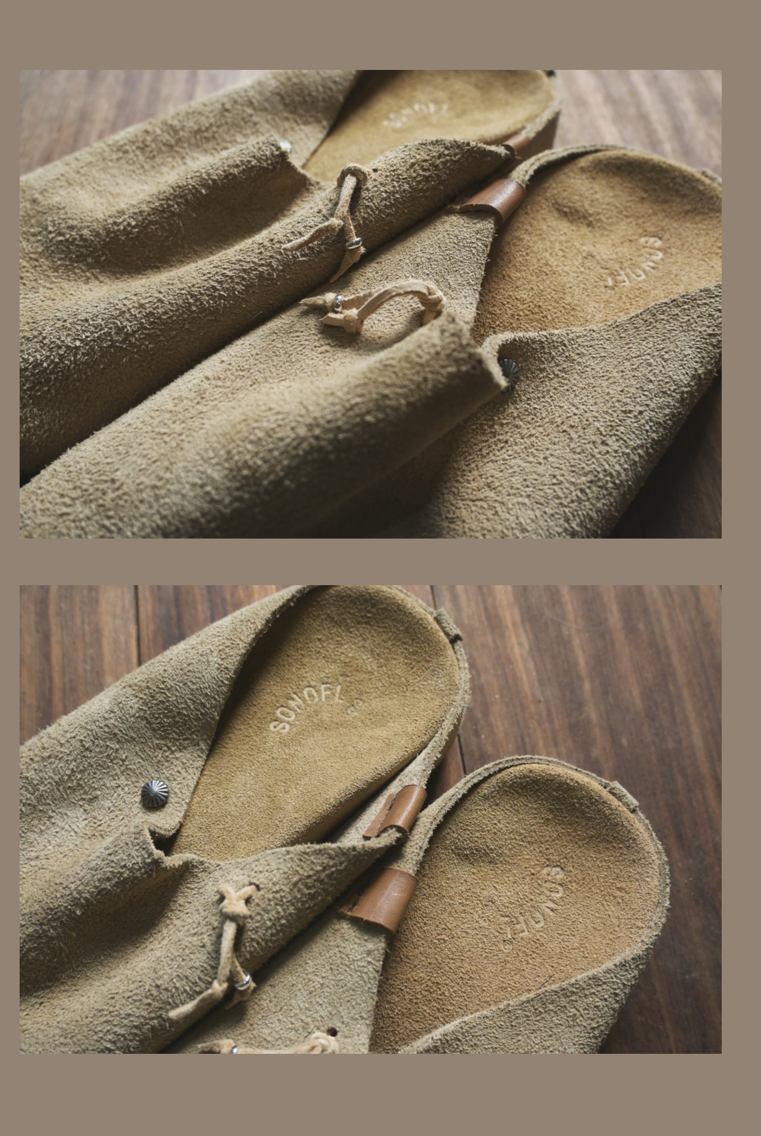 Sonofloong Retro Genuine Leather Mules - Silver Buckle Thick-Soled Cork Birkenstock Style