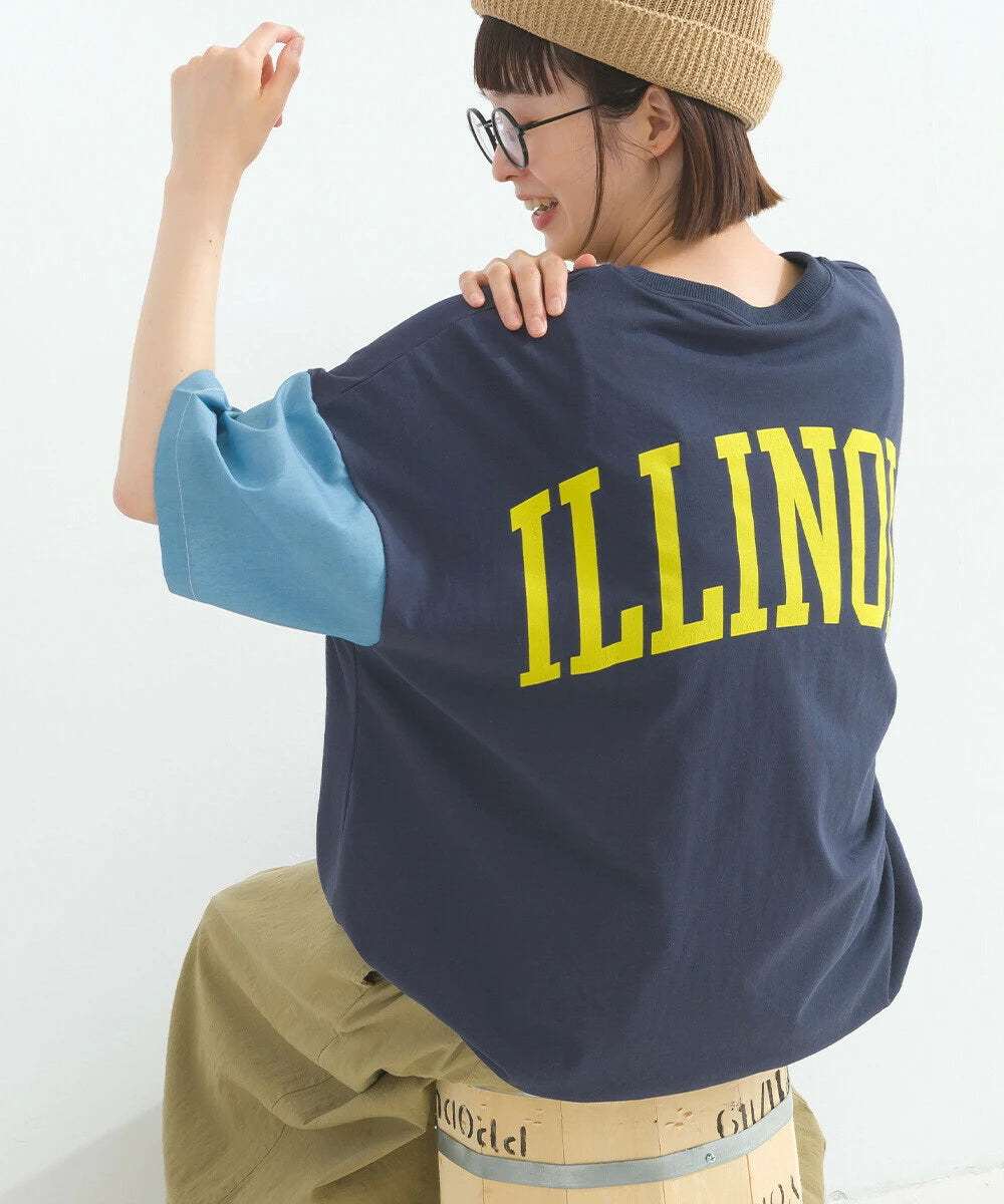 Japanese Style Stitching Denim Pocket Letters Profile T-shirt Designer Loose Casual Summer Patch