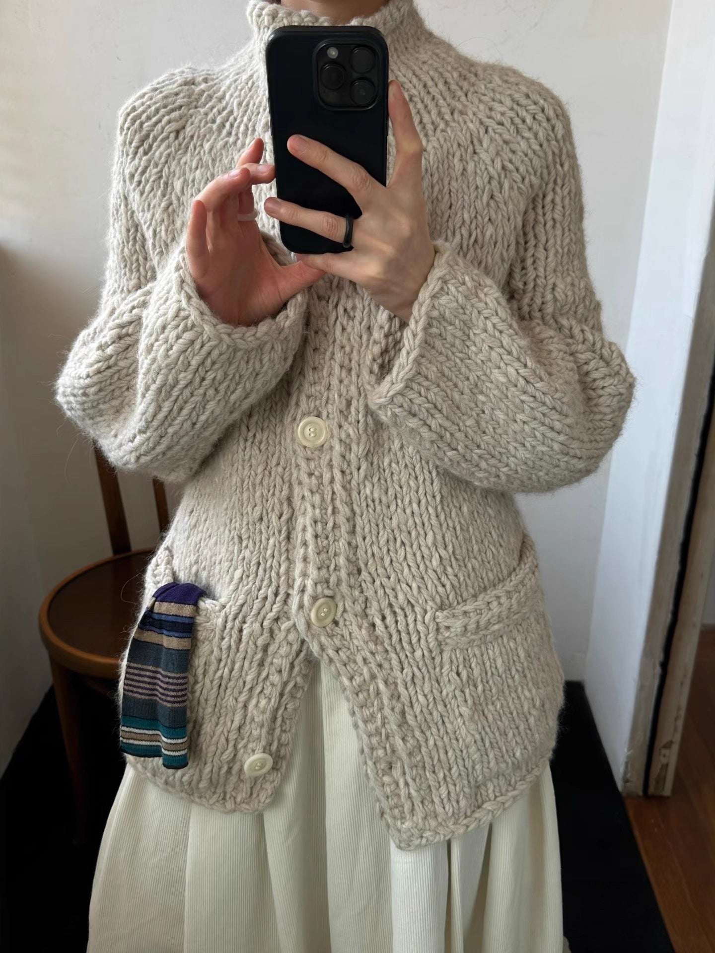 Hand-Woven Korean Designer Cardigan Jacket – Instant Delivery 2025 “C-asey” Old-Money Style (Unisex)