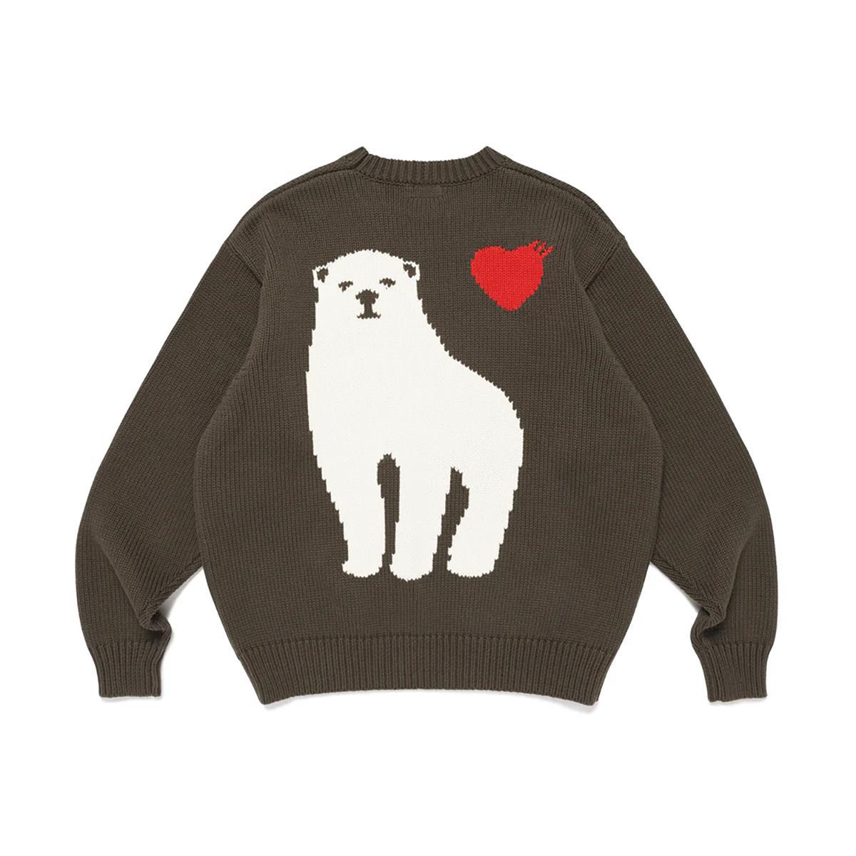 Polar-Bear Heart Jacquard Sweater – Japanese Retro Unisex Knit