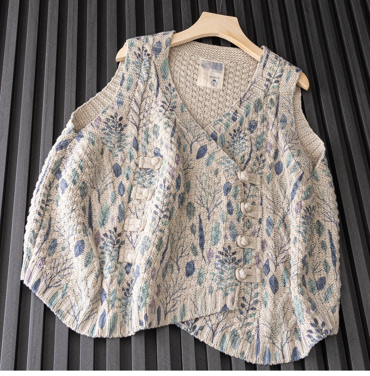 Mori Girl Floral Knitted Sweater Vest – Retro Button Sleeveless Knit