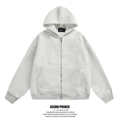 American Style Trendy Brand 3D Backpack Hooded Cardigan Sweatshirt Men Spring Niche Design Zipper Jacket