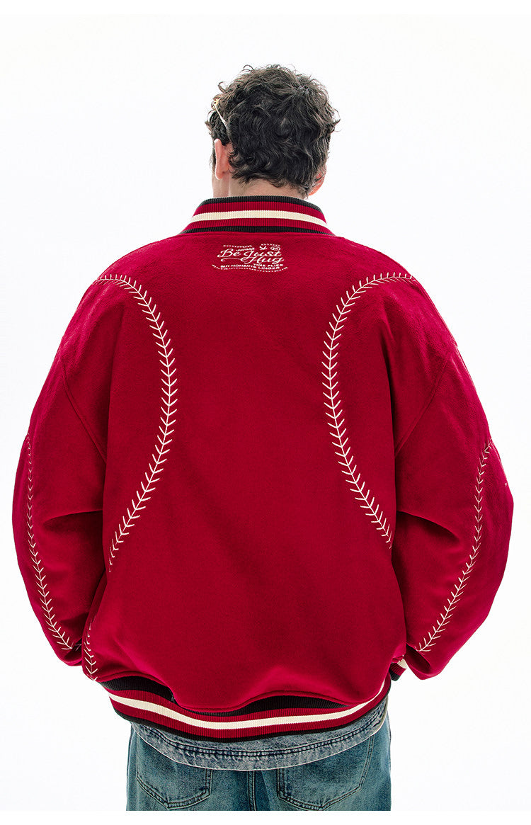 BJHG Quilted Baseball Jacket - American Style Color-Block Winter Coat (Unisex)