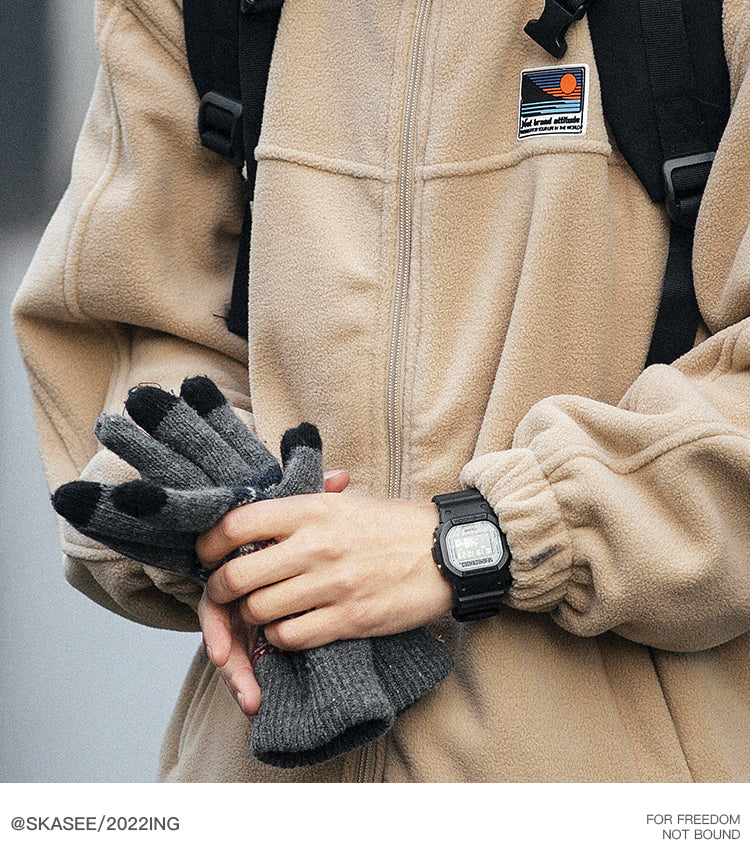 Men's Winter Fleece Cardigan - Trendy Loose BF Style Stand Collar