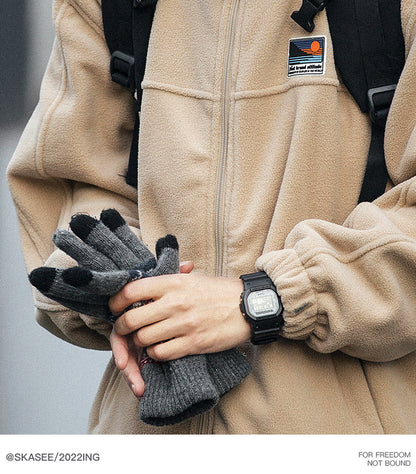 Men's Winter Fleece Cardigan - Trendy Loose BF Style Stand Collar