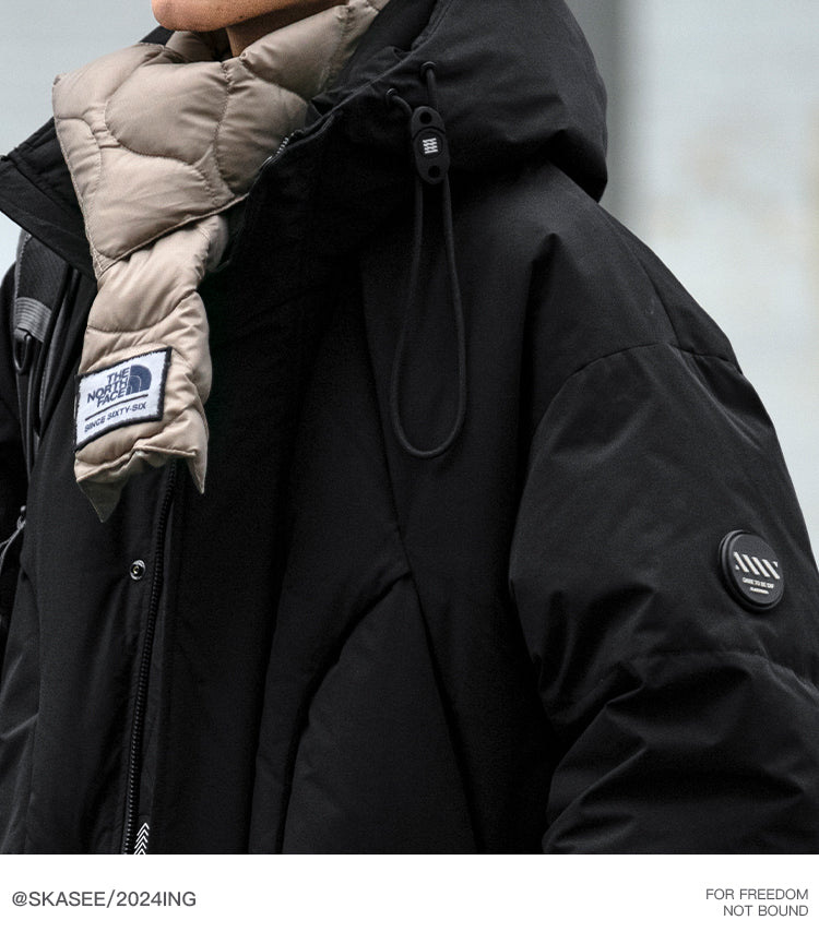 Cleanfit Deconstructed Patchwork Design Down Jacket for Men Winter Couples Outdoor Windproof Workwear 90 White Duck Down Coat