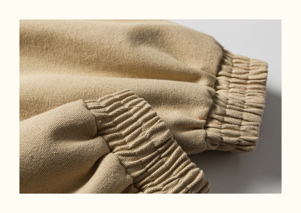 American Retro Detachable-Hood Workwear Bomber Jacket – Embroidered Washed Cotton (Unisex)