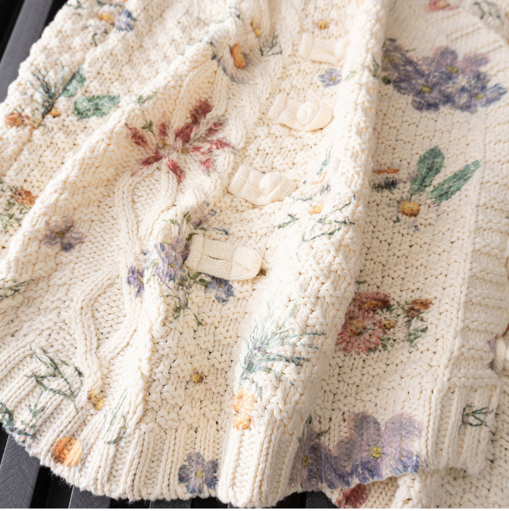 Mori Girl Floral Knitted Sweater Vest – Retro Button Sleeveless Knit