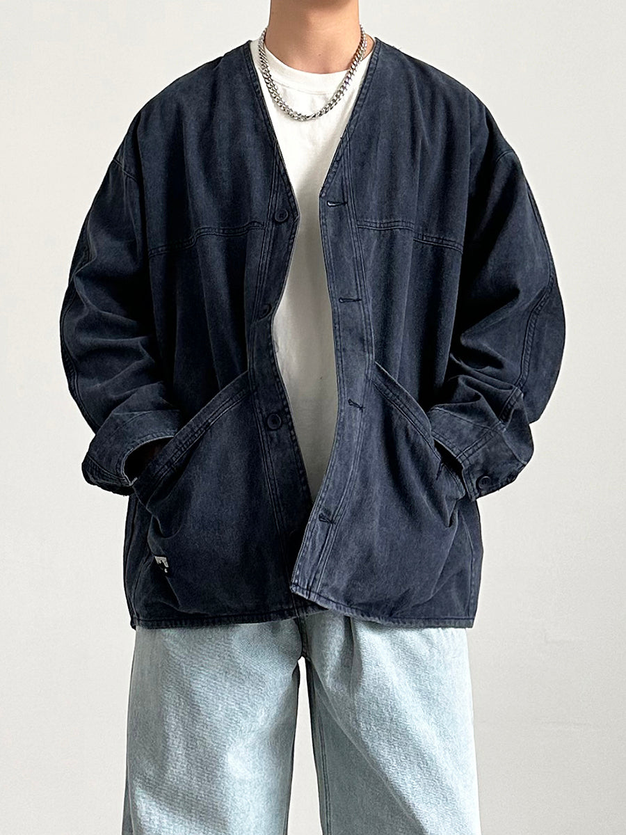 Jacket Cardigan Denim Coat Spring New OOTD Outfit Retro Men's Top