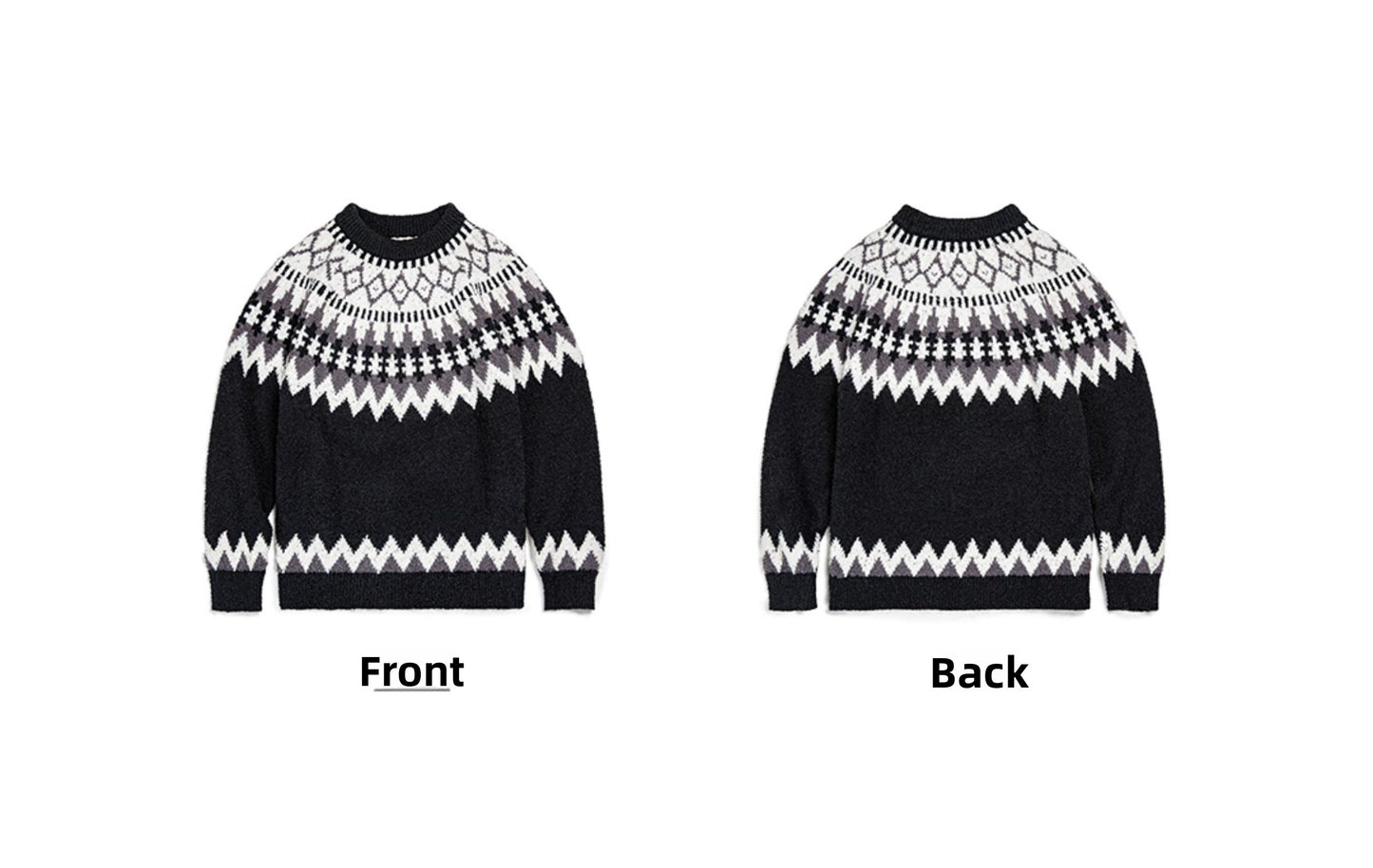 Madden Workwear Retro Icelandic Fair Isle Wool Sweater – Crew Neck, Autumn Weight (Men)