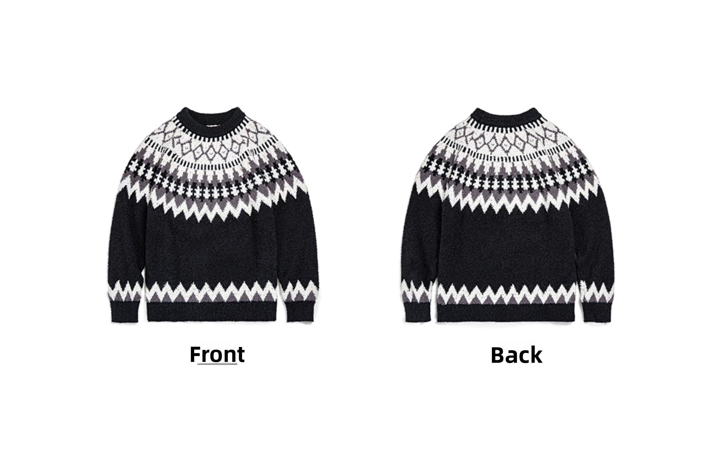 Madden Workwear Retro Icelandic Fair Isle Wool Sweater – Crew Neck, Autumn Weight (Men)