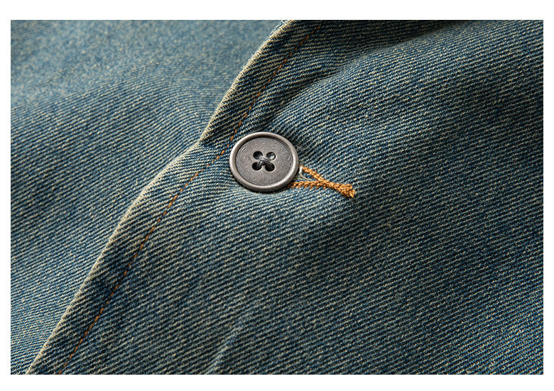 Japanese Retro Washed Distressed Denim Blazer - Loose Casual Jacket 2025 (Men)