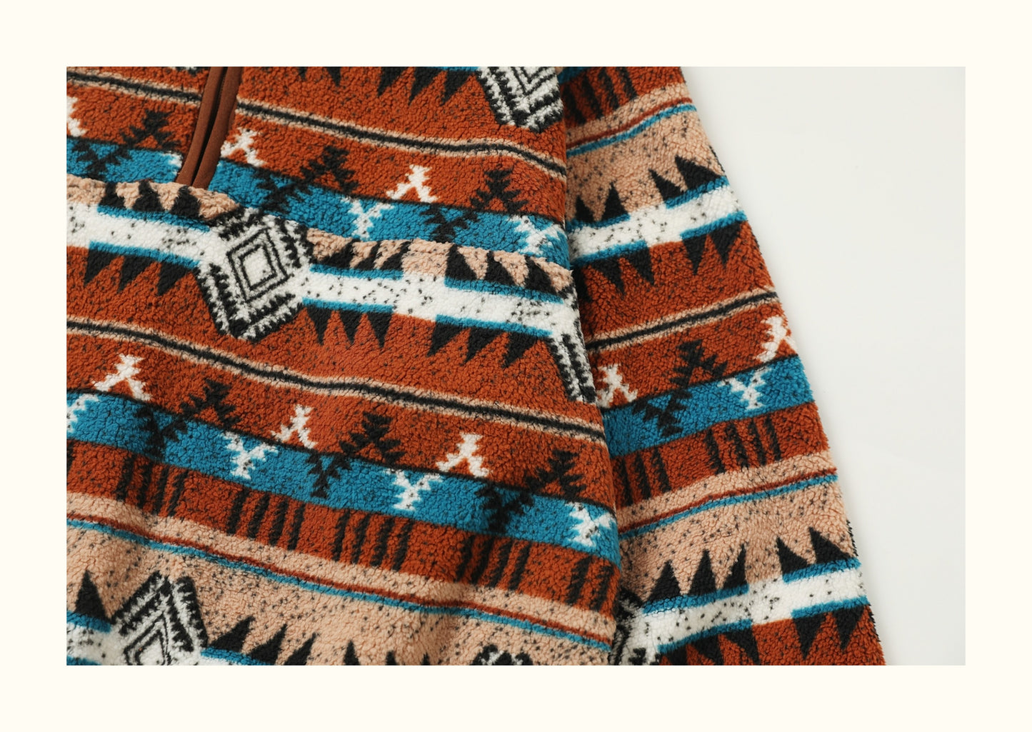 Fair Isle Lamb-Wool Stand-Collar Half-Zip Sweater – Loose Fit Unisex