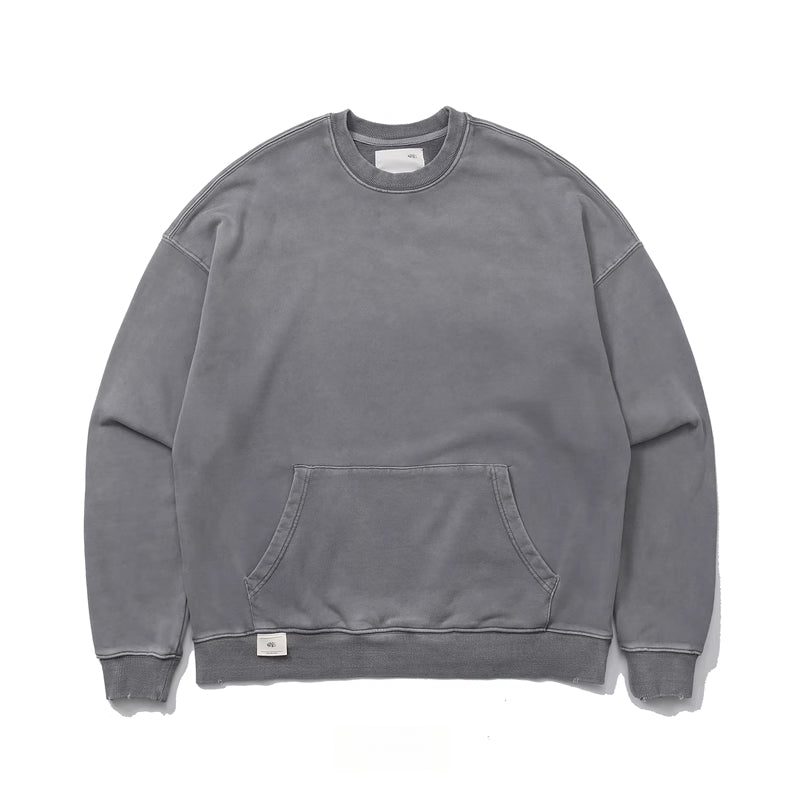 Washed Vintage Heavyweight Crewneck Sweatshirt Retro