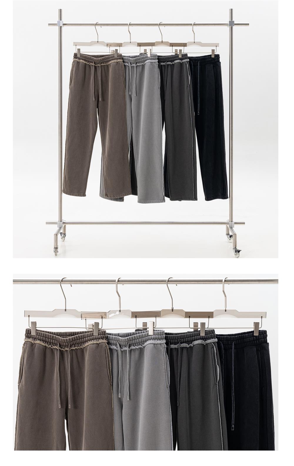 Heavyweight Fleece Washed Straight Sweatpants – Loose Casual American Style