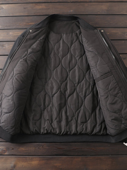 Men's Plus Size Autumn Winter Warm Cotton Jacket - European American Export Thickened Baseball Collar Outerwear