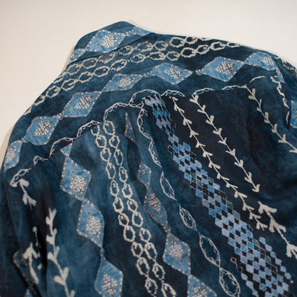 Vintage Printed Tencel-Ramie Shirt – Ultra-Thin Long Sleeve Loose Fit (Unisex)