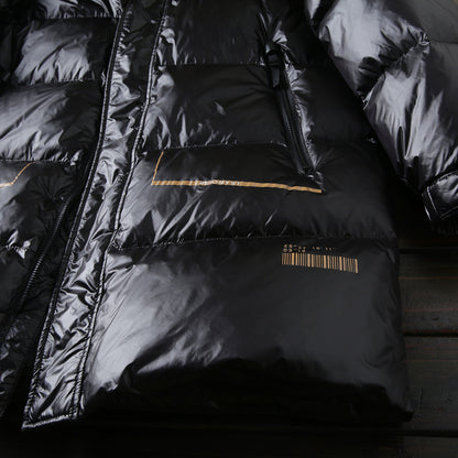 Men's Plus Size Export Overstock Down Jacket - Thickened High-Puff Hooded Mid-Length Cold-Resistant Coat