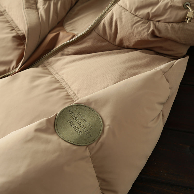 Men's Plus Size Export Overstock Puffer Jacket - High-Puff Hooded Thickened White Duck Down Coat