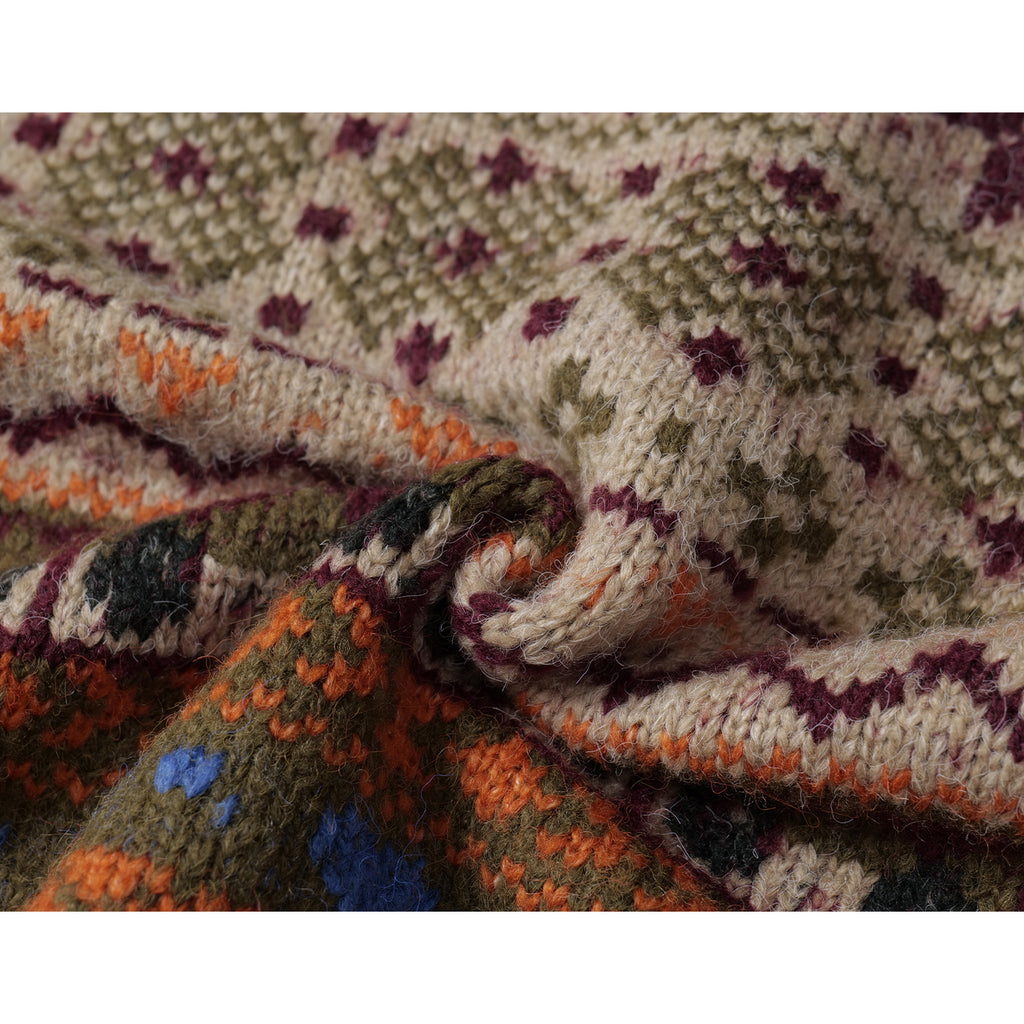 Fairland Henley-Collar Wool Blend Pullover – Heavy Vintage Knit (Unisex)