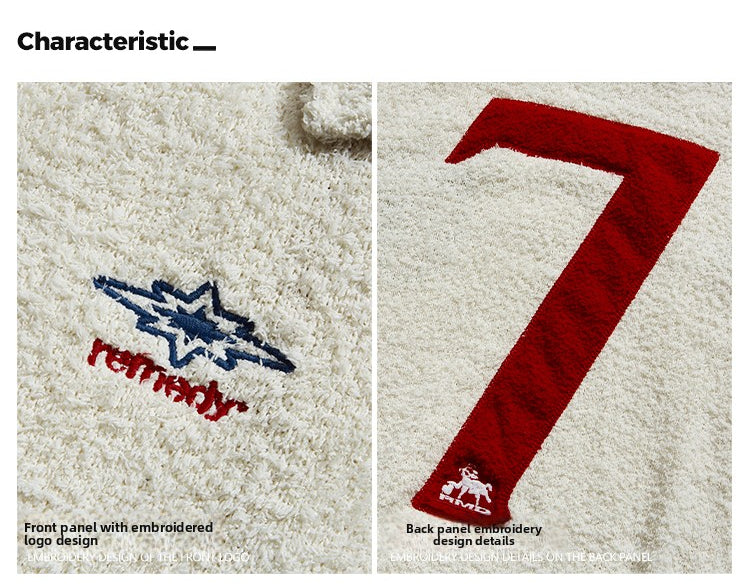 Remedy Inge Sheep” Embroidered Unisex Sweater – American Turn-Down Collar Spring/Autumn Knit