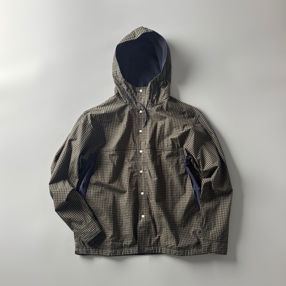 Mountain Style Camping Outdoor Jacket Spring Summer New Hooded Plaid Loose Casual Yarn-Dyed Men's Coat Top