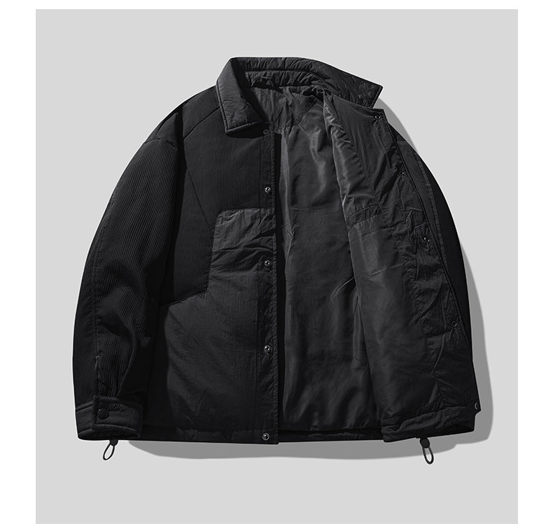 Men's Korean High-End Retro Patchwork Down Jacket - 90% Duck Down Shirt-Style Lightweight Winter Coat