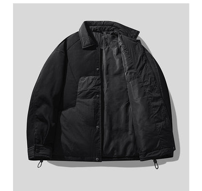 Men's Korean High-End Retro Patchwork Down Jacket - 90% Duck Down Shirt-Style Lightweight Winter Coat