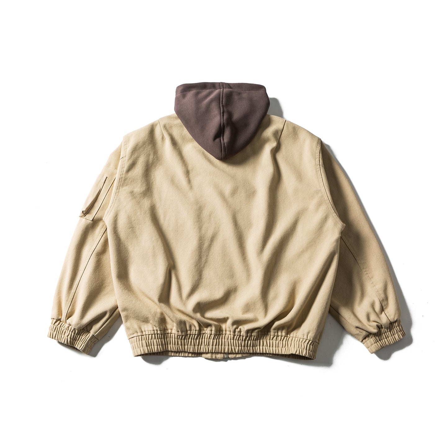 American Retro Detachable-Hood Workwear Bomber Jacket – Embroidered Washed Cotton (Unisex)