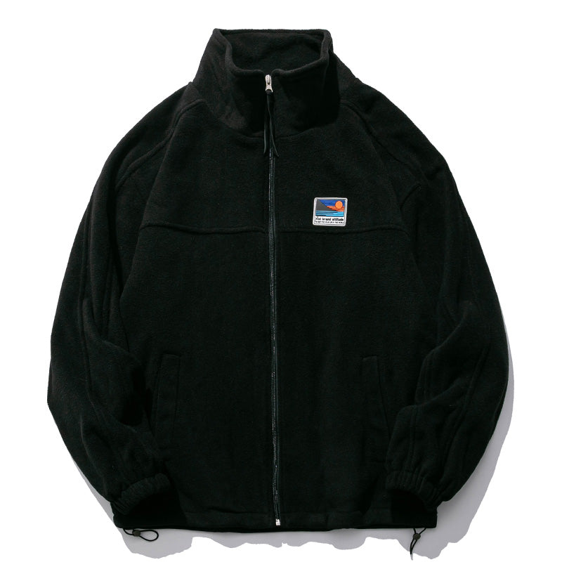 25 Winter Fleece Cardigan Cotton Jacket Men's Trendy Loose Couple Sweatshirt Men's BF Style Stand Collar Casual Top Coat