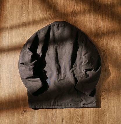 Men's Japanese Retro Reversible Cotton Robe Cardigan