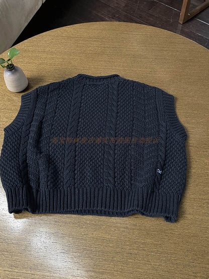 Women's Autumn Winter Fair Isle Crochet Vest - Japanese Nordic Style Sleeveless Knitted Waistcoat