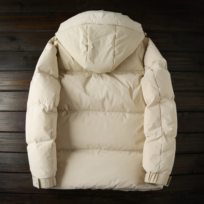 Men's Plus Size Export Overstock Puffer Jacket - High-Puff Hooded Thickened White Duck Down Coat