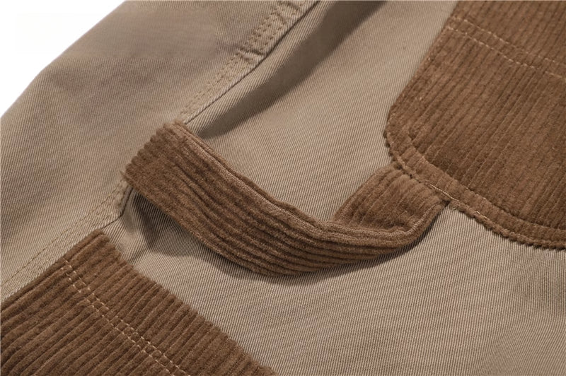 Japanese Cityboy Fashion Brand Loose Street Leisure Corduroy Trousers Washed All-Matching Straight Couple Overalls