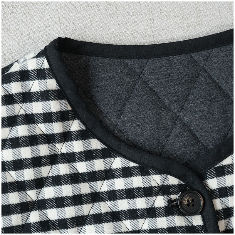 Quilted Cotton Padded Vest — Retro Single-Breasted Sleeveless Outerwear for Autumn/Winter