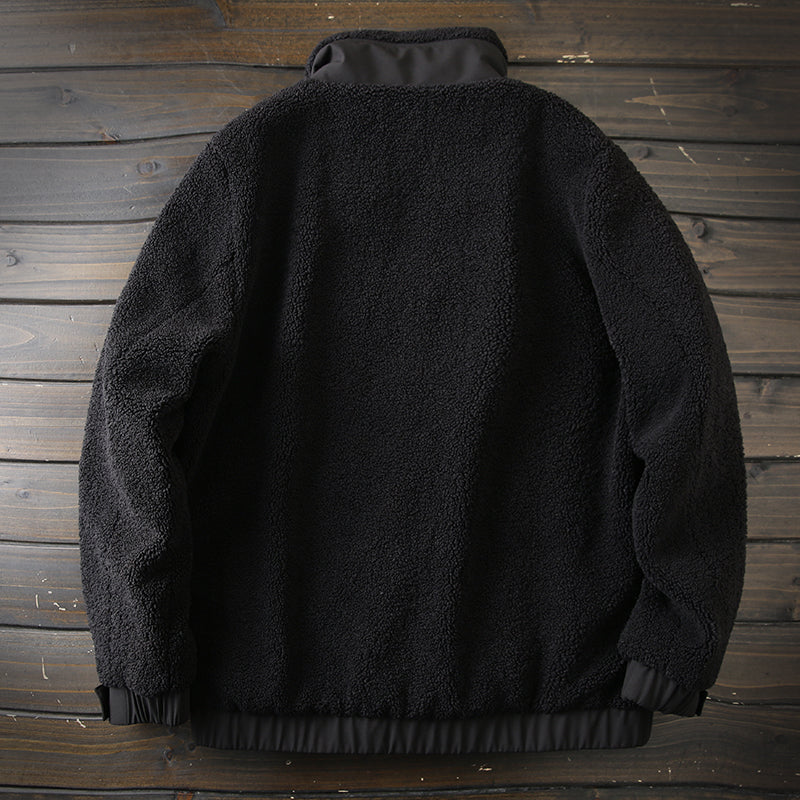 Men's Plus Size Stand Collar Down Jacket - Export Overstock Thickened Lamb Wool Particle Fleece Winter Coat