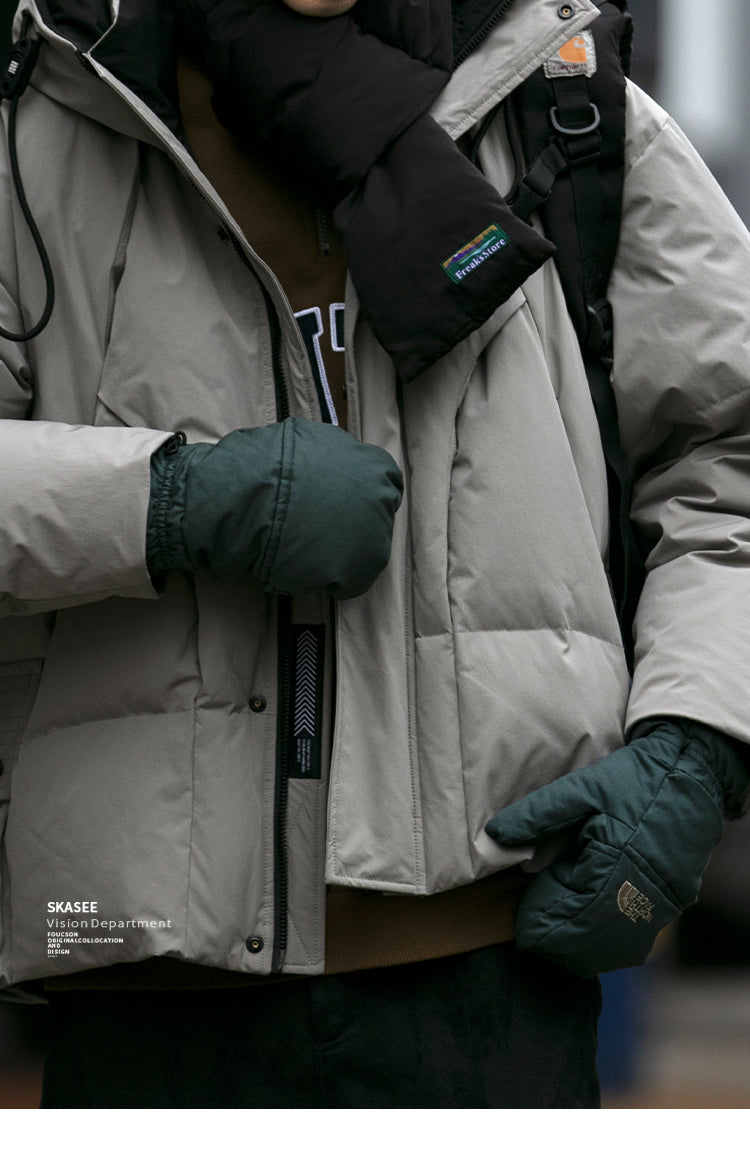 Cleanfit Deconstructed Patchwork Design Down Jacket for Men Winter Couples Outdoor Windproof Workwear 90 White Duck Down Coat