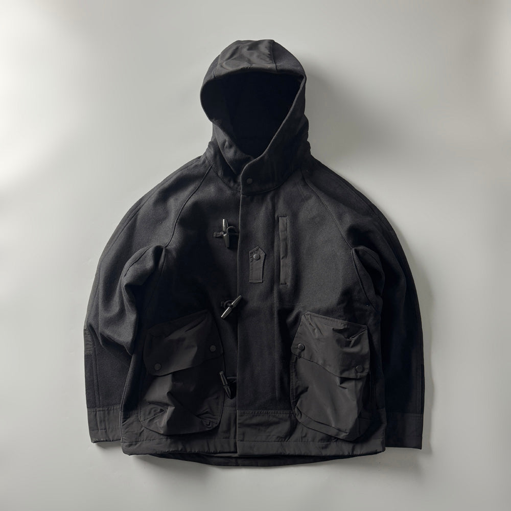 Japanese Retro Plaid Wool Hooded Coat - Thickened Warm Winter Jacket