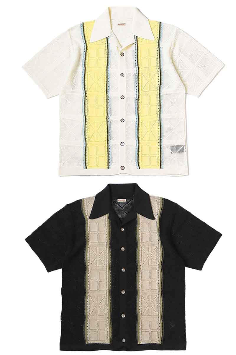 Japanese Style Hollow Knit Cuban Collar Retro Ethnic Style Short Sleeve Polo Shirt