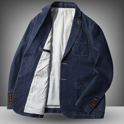 European Heavyweight Denim Workwear Blazer - Motorcycle Jacket (Men)